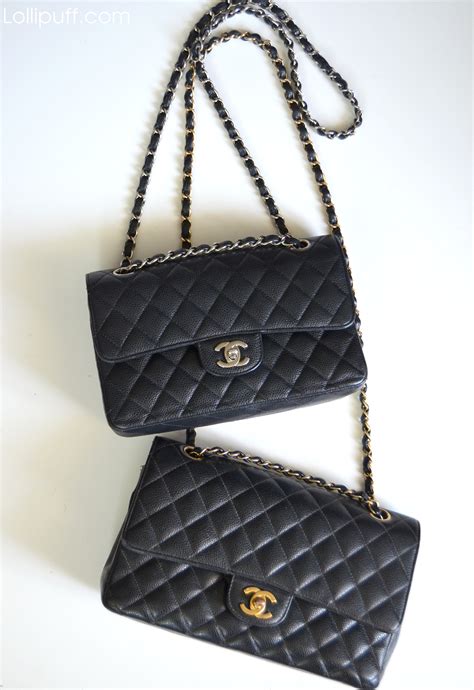 black chanel classic flap small vs medium